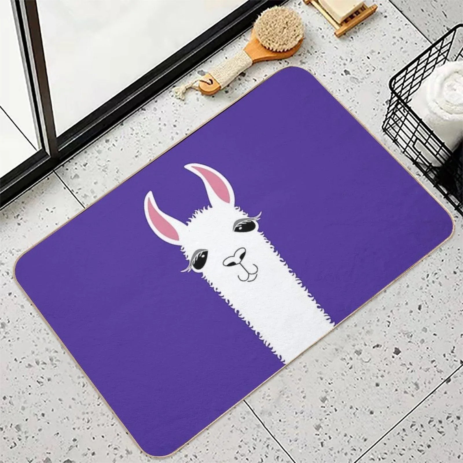 LLAMA PORTRAIT #6 Bath Mat