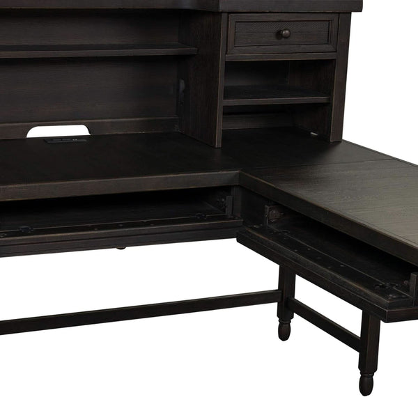 Contemporary L Shaped Desk USB Charging Drawer