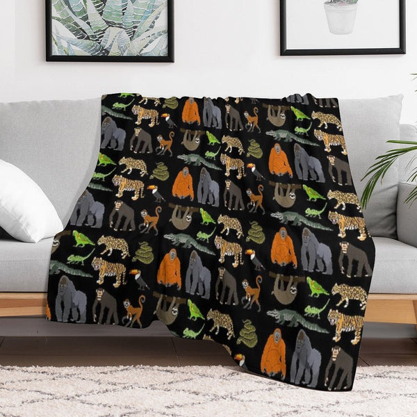 Rainforest Animals - The Kids' Picture Show Velvety-soft Throw Blanket