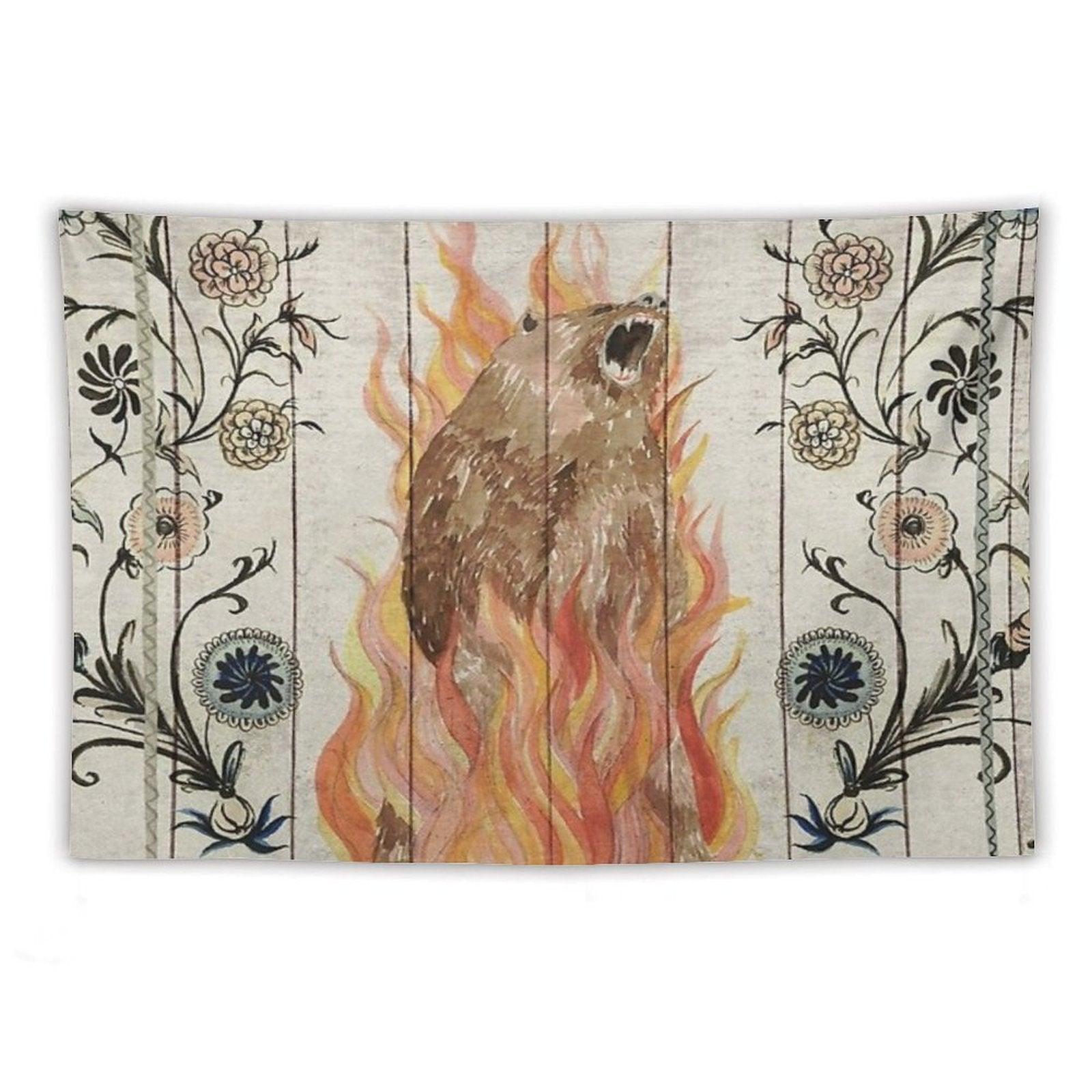 Midsommar Bear Painting Tapestry