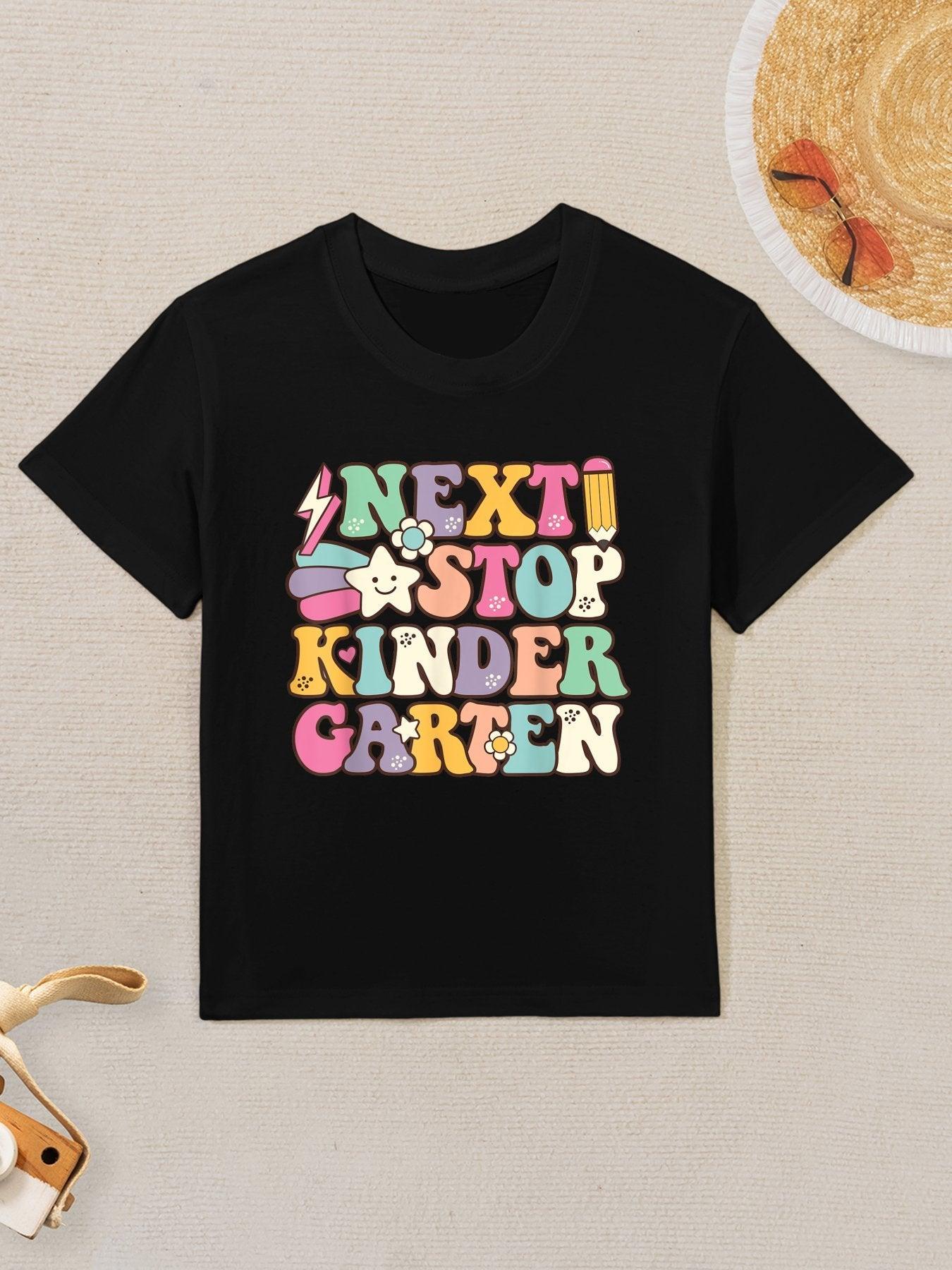 Next Stop Kindergarten Preschool Graduation Boys Girls Kids Kids T-Shirt