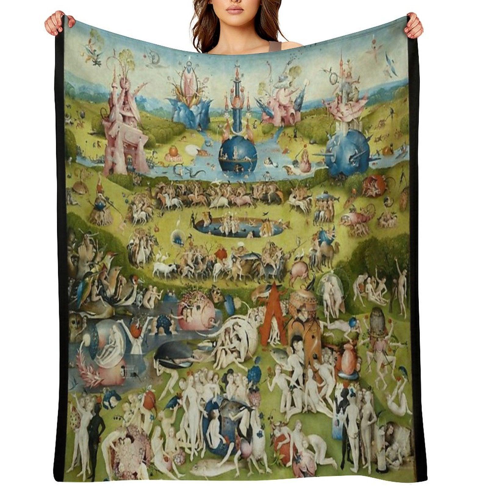 The Garden of Earthly Delights Full Image Throw Blanket