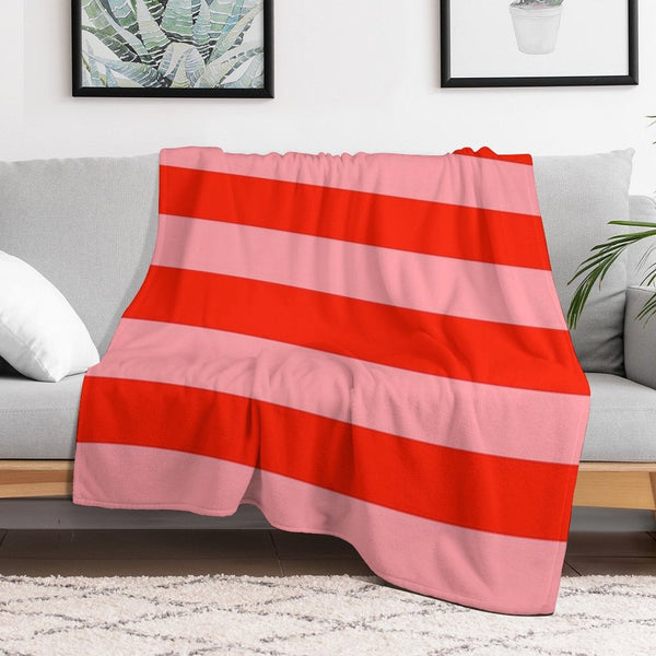 Red And Pink Stripes. Striped Durable Throw Blanket