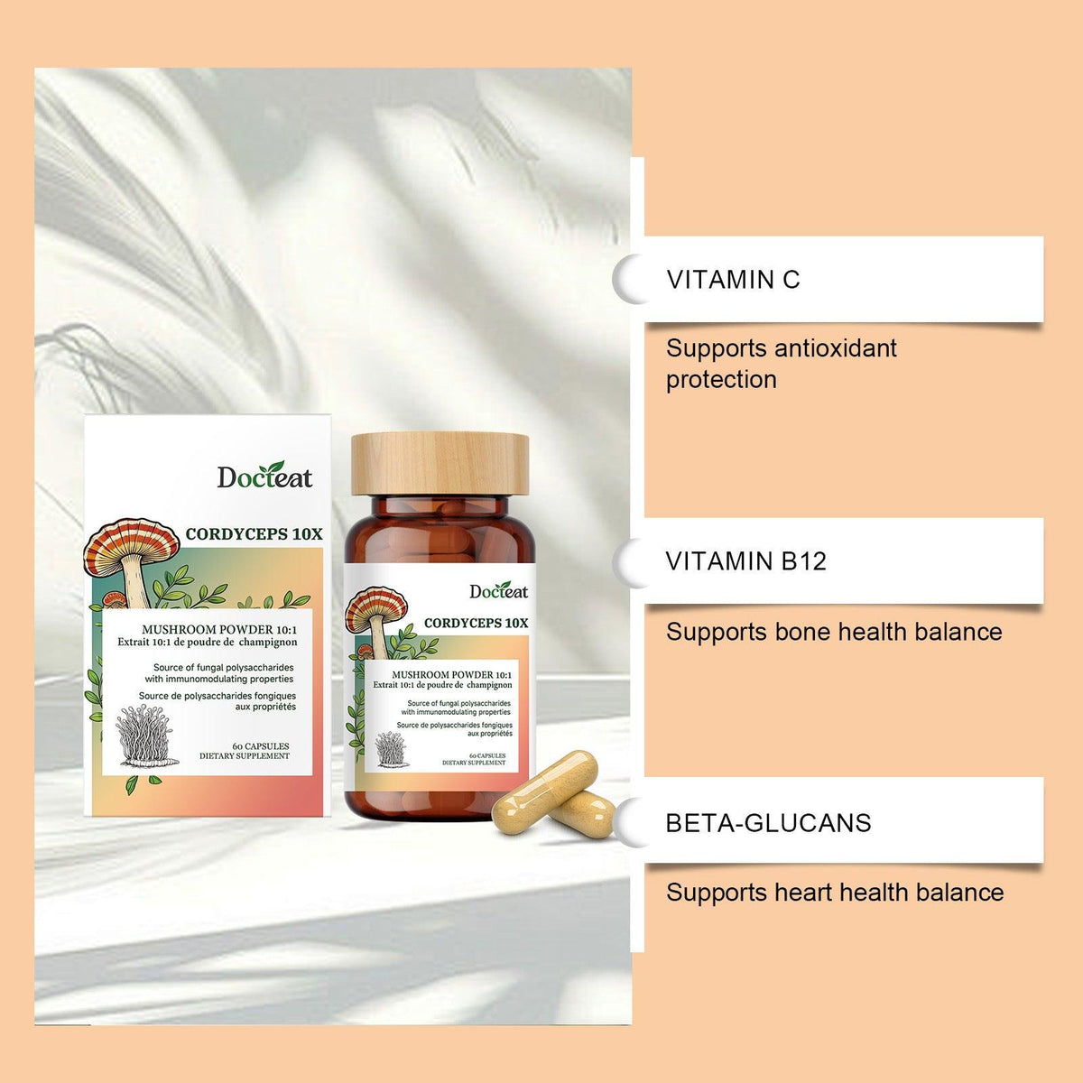 Cordyceps Mushroom Immune Support Capsules