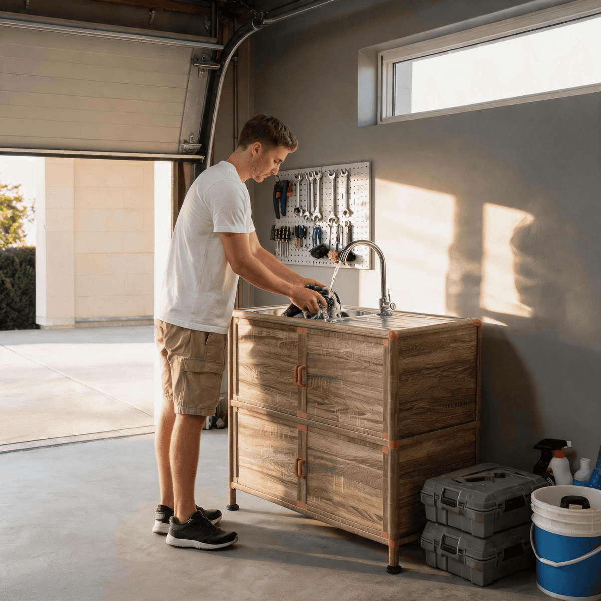 Utility Sink with Cabinet