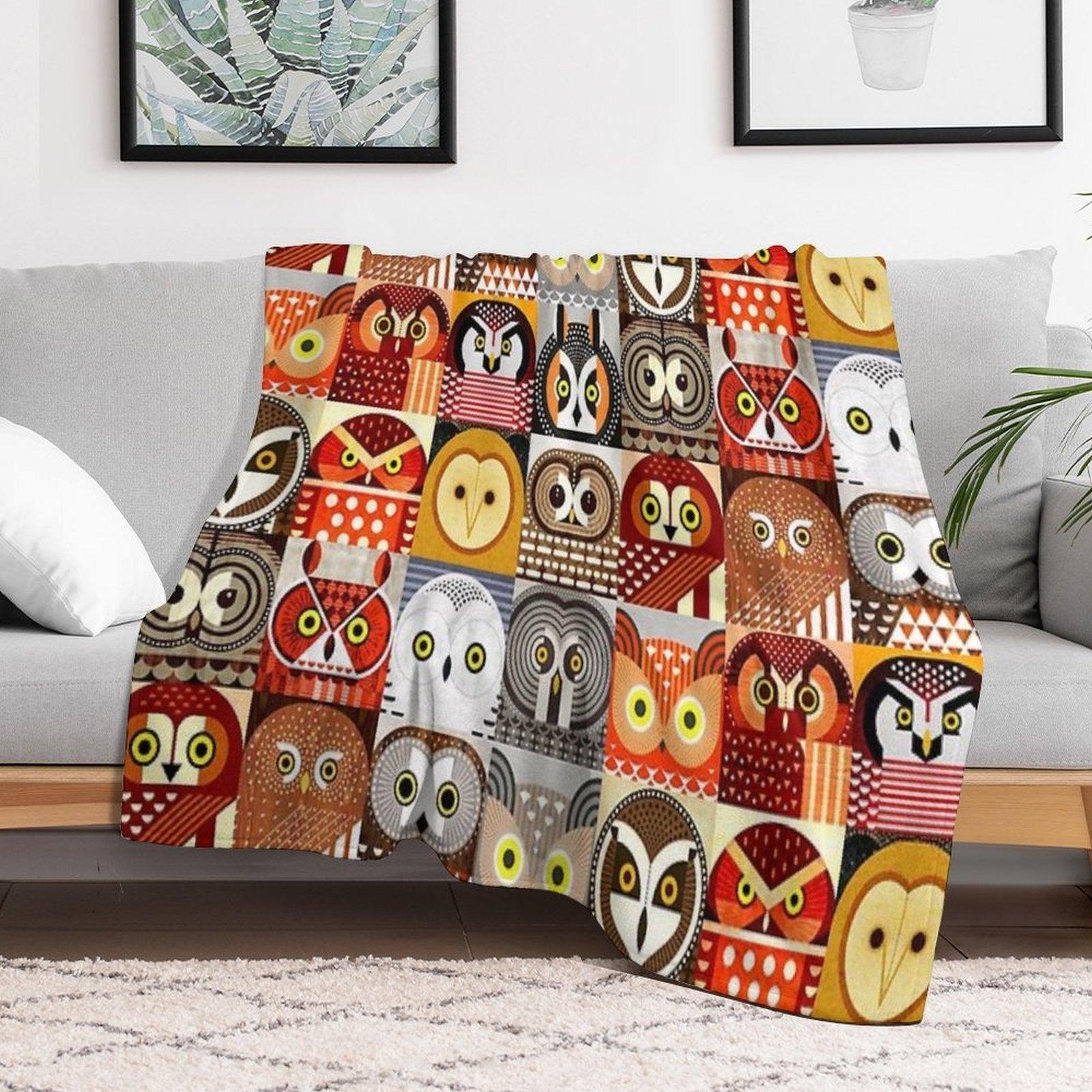 North American Owls Throw Blanket