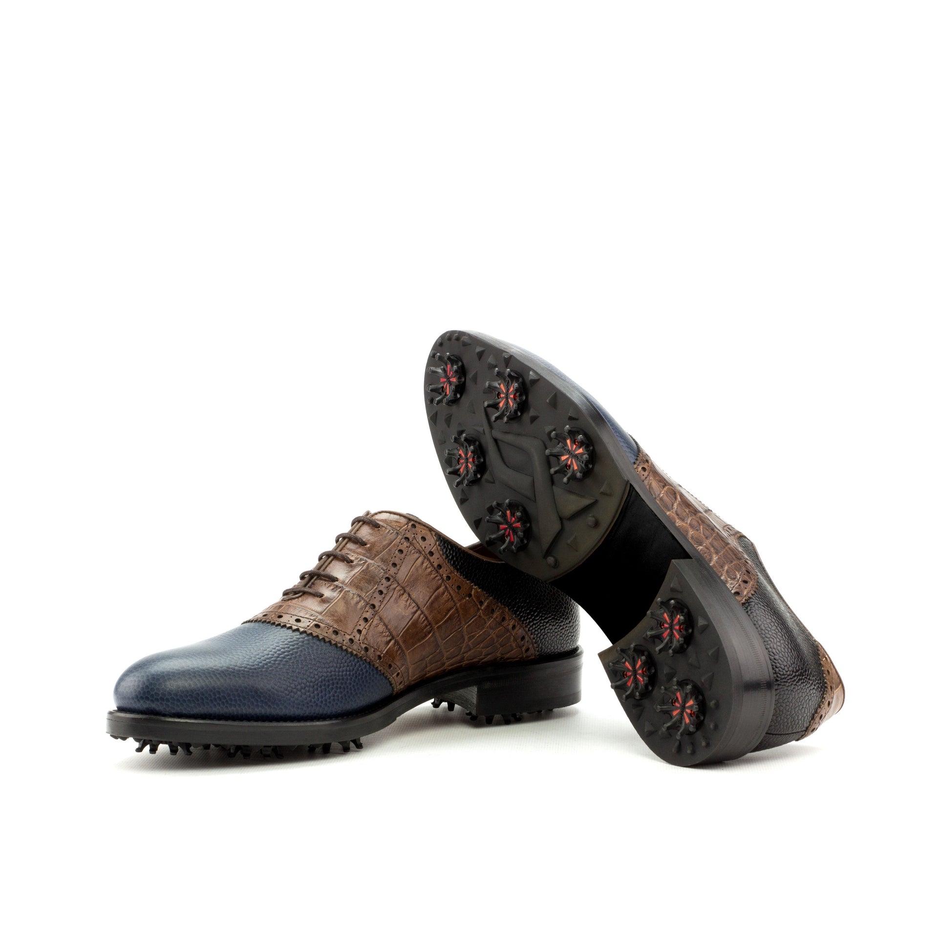 Tesoroa - two-tone oxford leather golf shoes