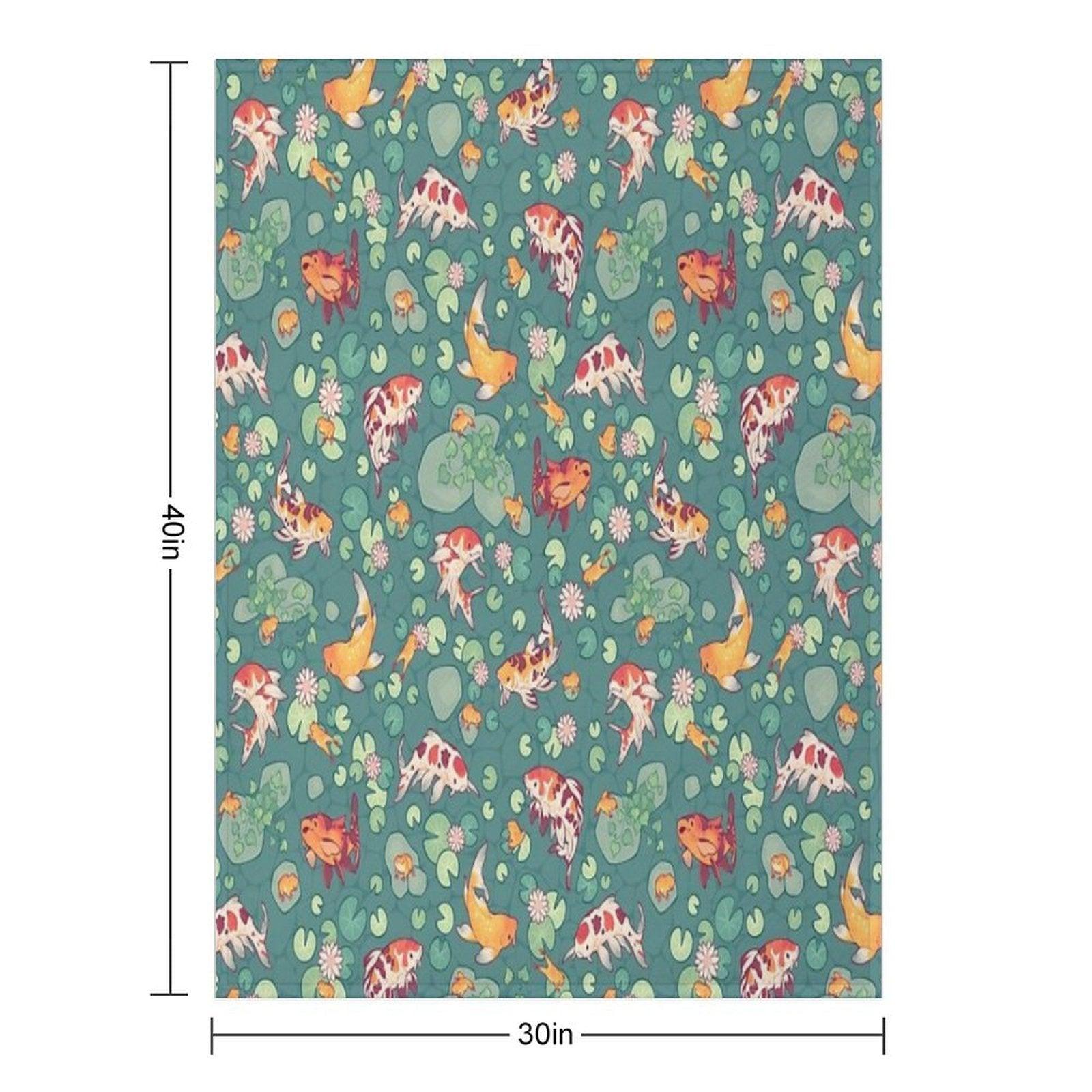 Koi Pond Throw Blanket