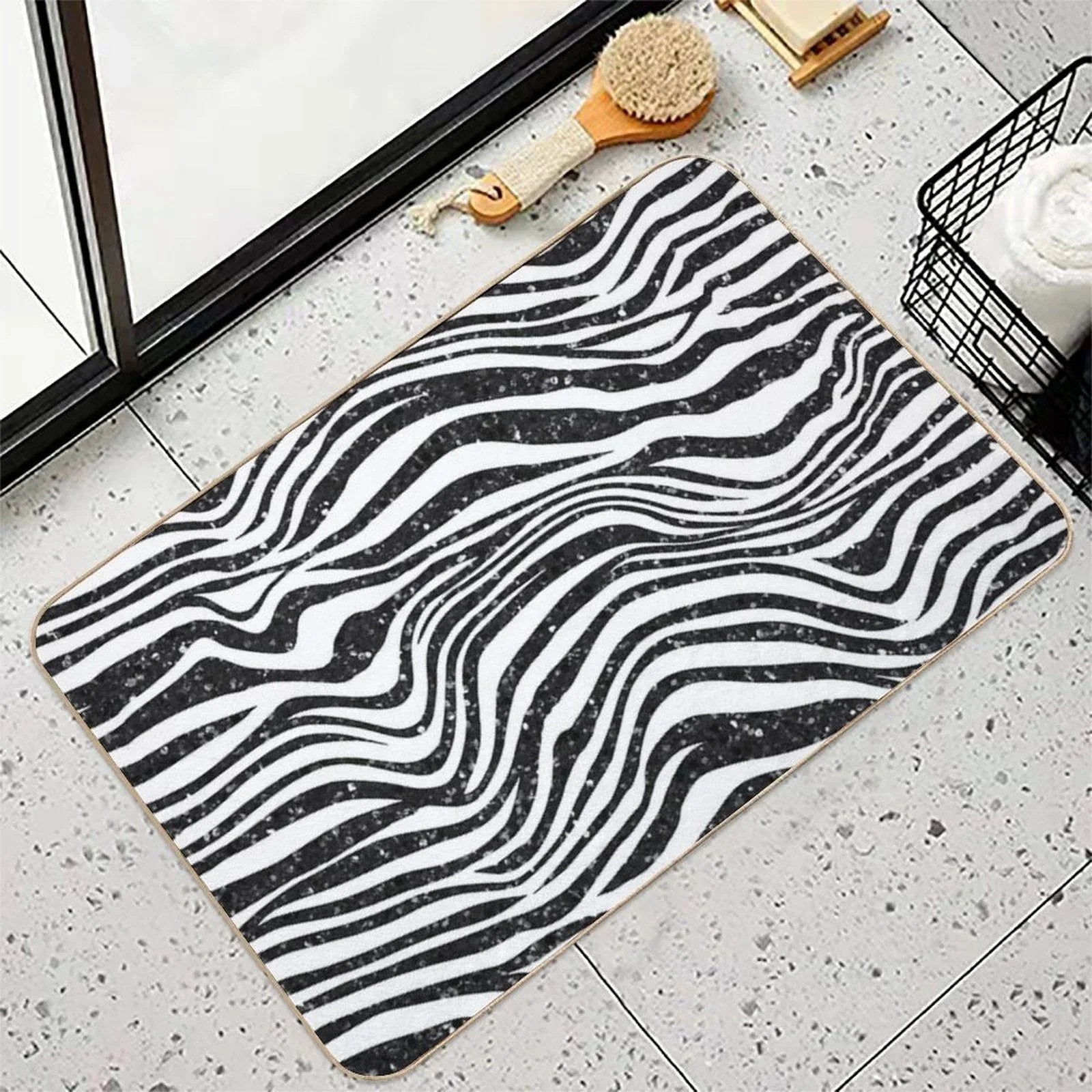 Glitter Zebra Bath Mat