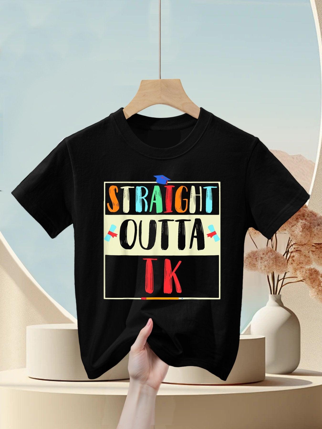 Straight Outta TK Graduate TK Graduation Transitional Kinder Kids T-Shirt