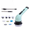 Wireless Electric Cleaning Brush Multifunctional Bathroom Window - 9 in1 green