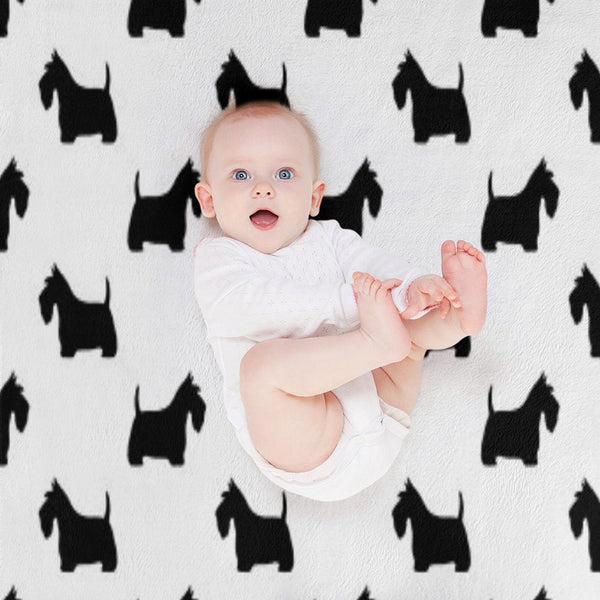 Scottish Terrier Silhouette(s) Black Scottie Dog Premium Throw Blanket