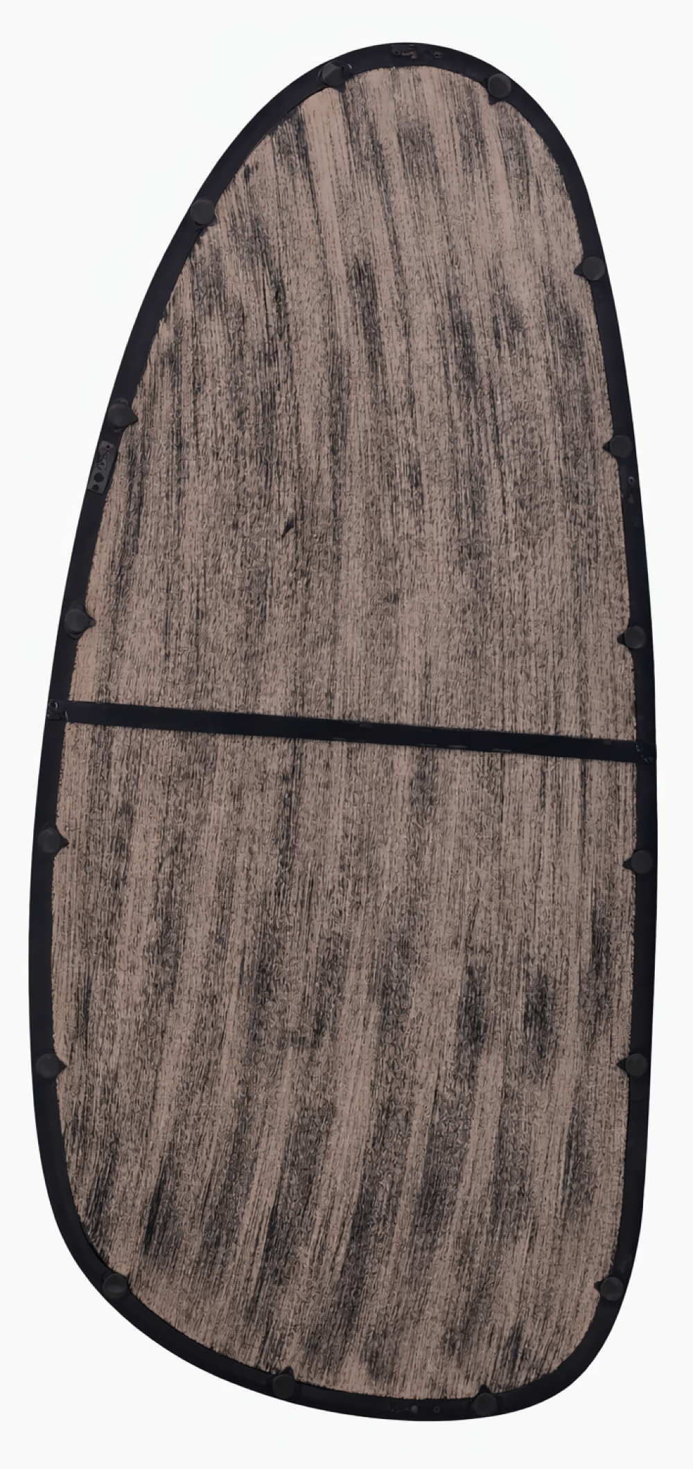 Wall Mirror with Blackwash Mango Wood Frame, Black, 28x60