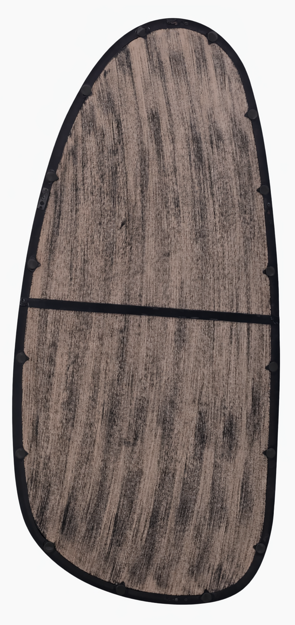 Wall Mirror with Blackwash Mango Wood Frame, Black, 28x60