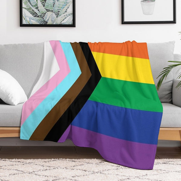 Progress Pride Travel-friendly Throw Blanket