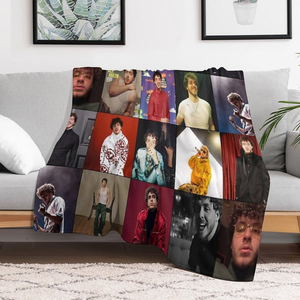 Jack Harlow Photo Collage Sustainable Throw Blanket