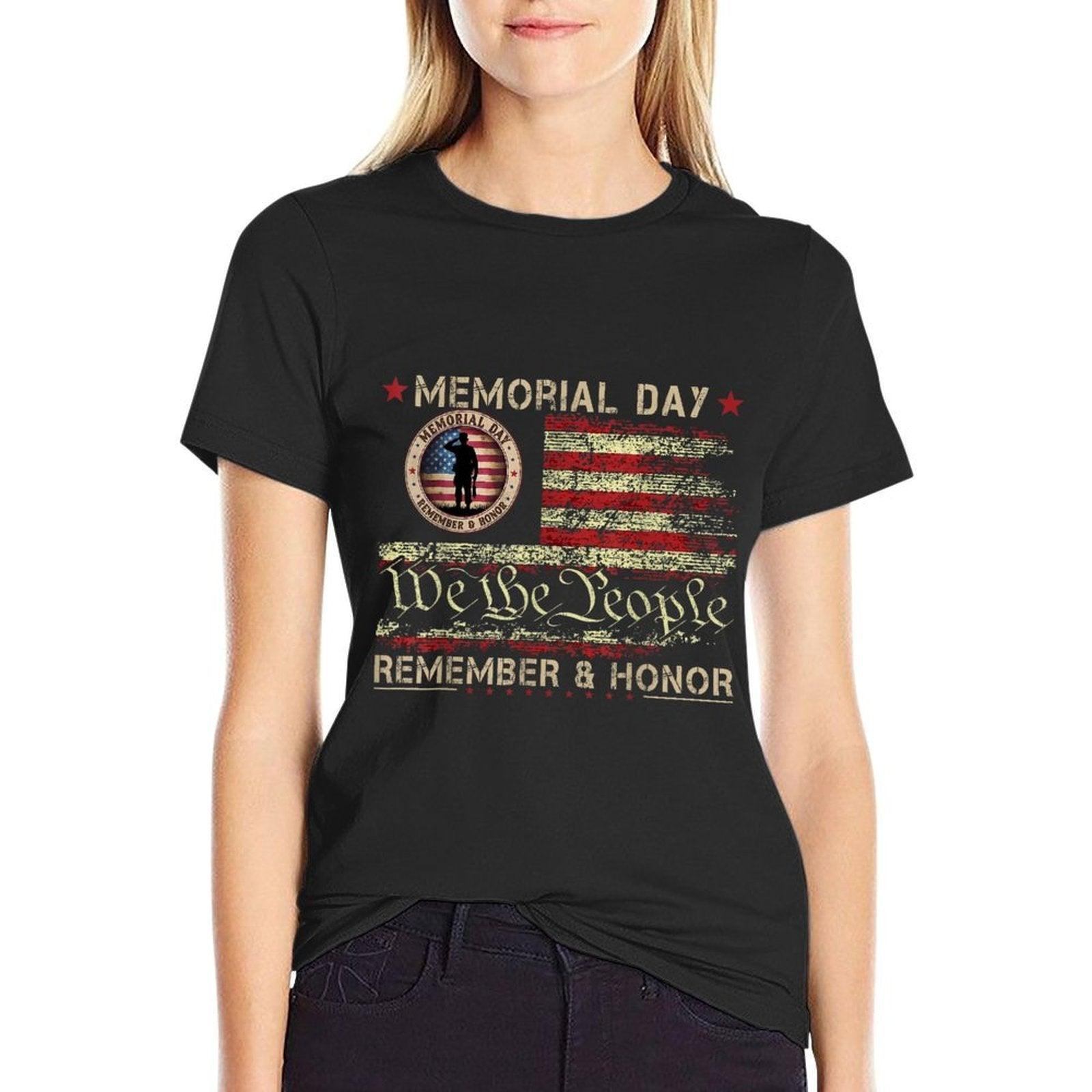 Veterans Day 2025 USA Memorial Day Red Poppy Flower Military Comfortable T-Shirt