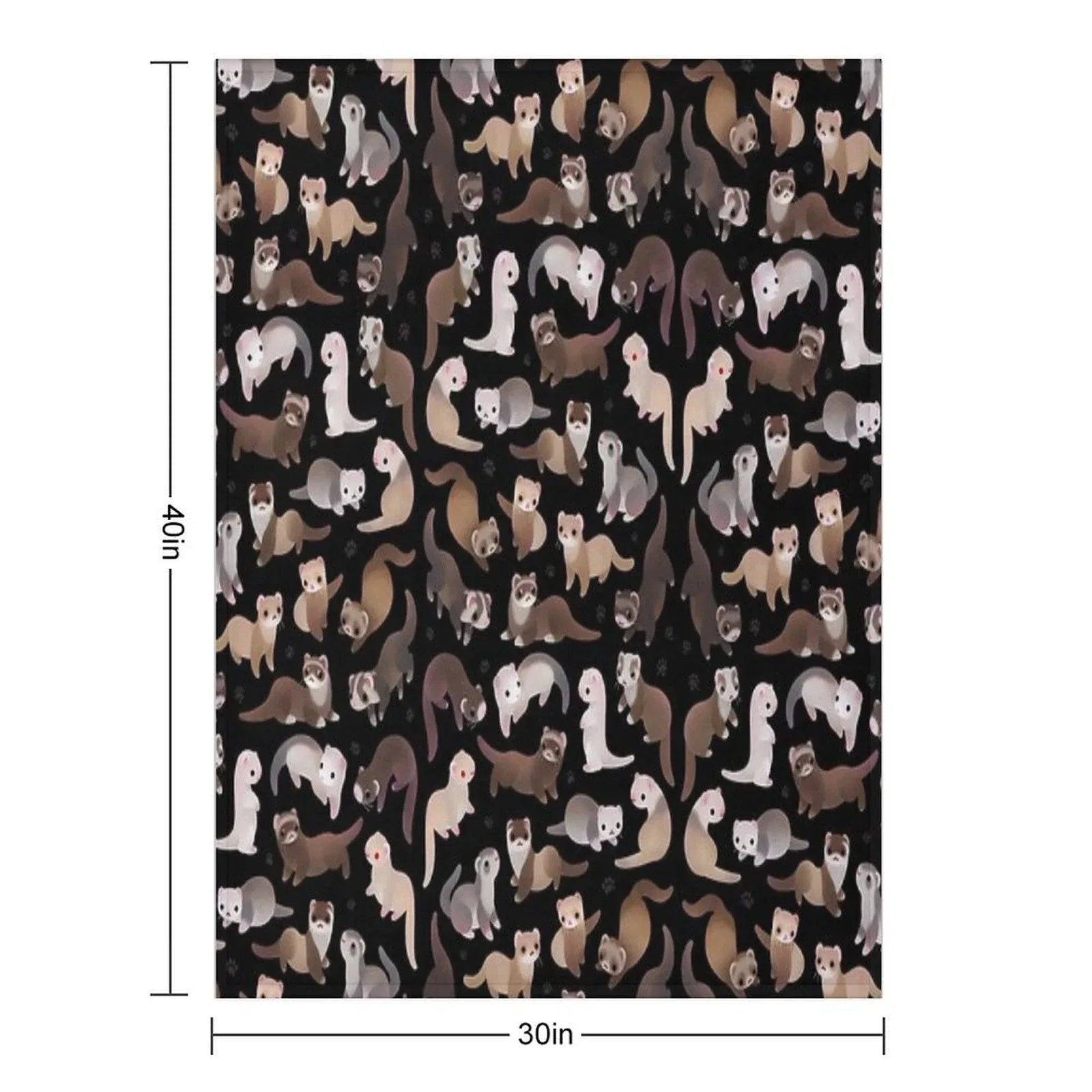 Ferret - Dark Throw Blanket