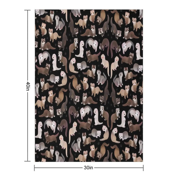 Ferret - Dark Throw Blanket