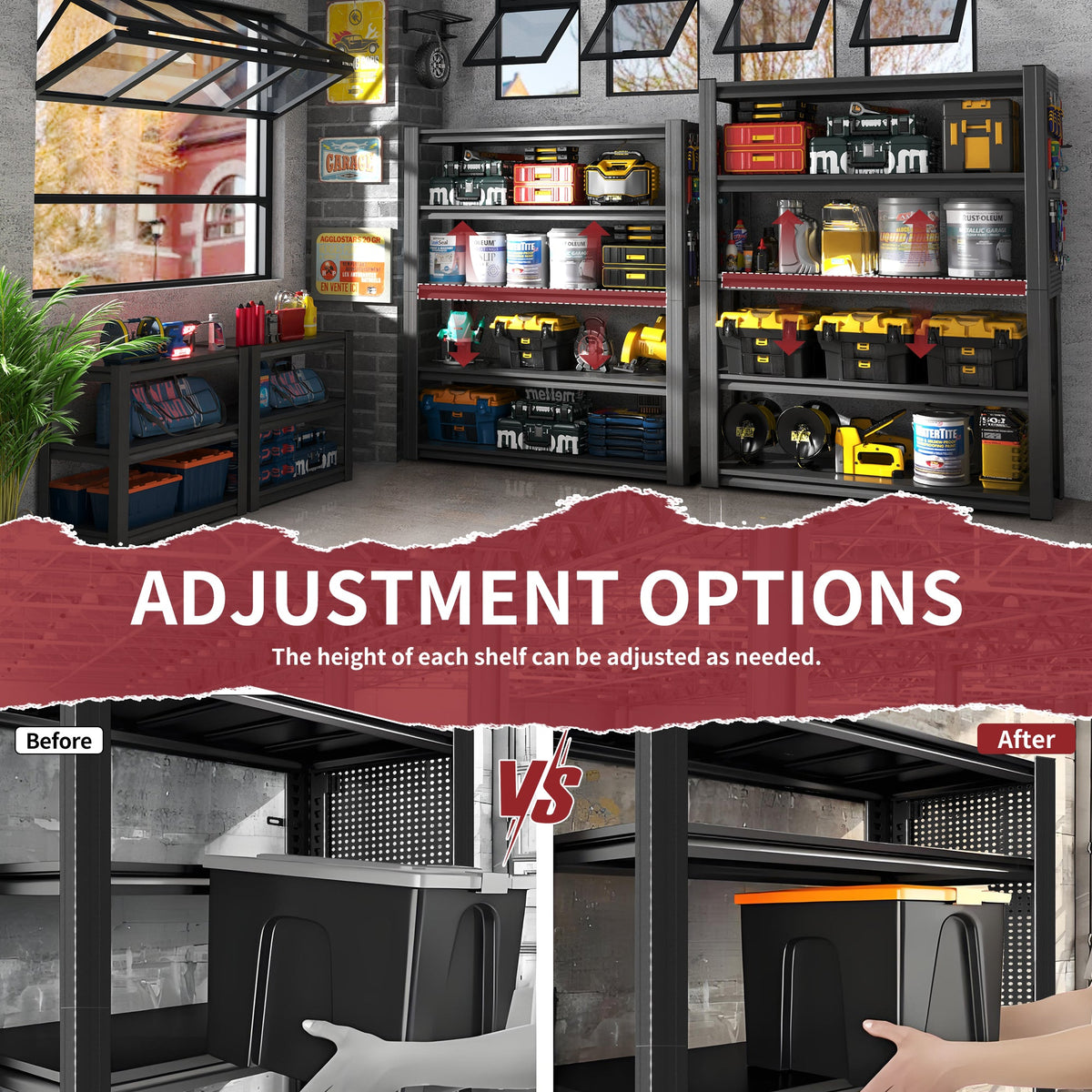 Adjustable Heavy-Duty Metal Shelving Unit – 78