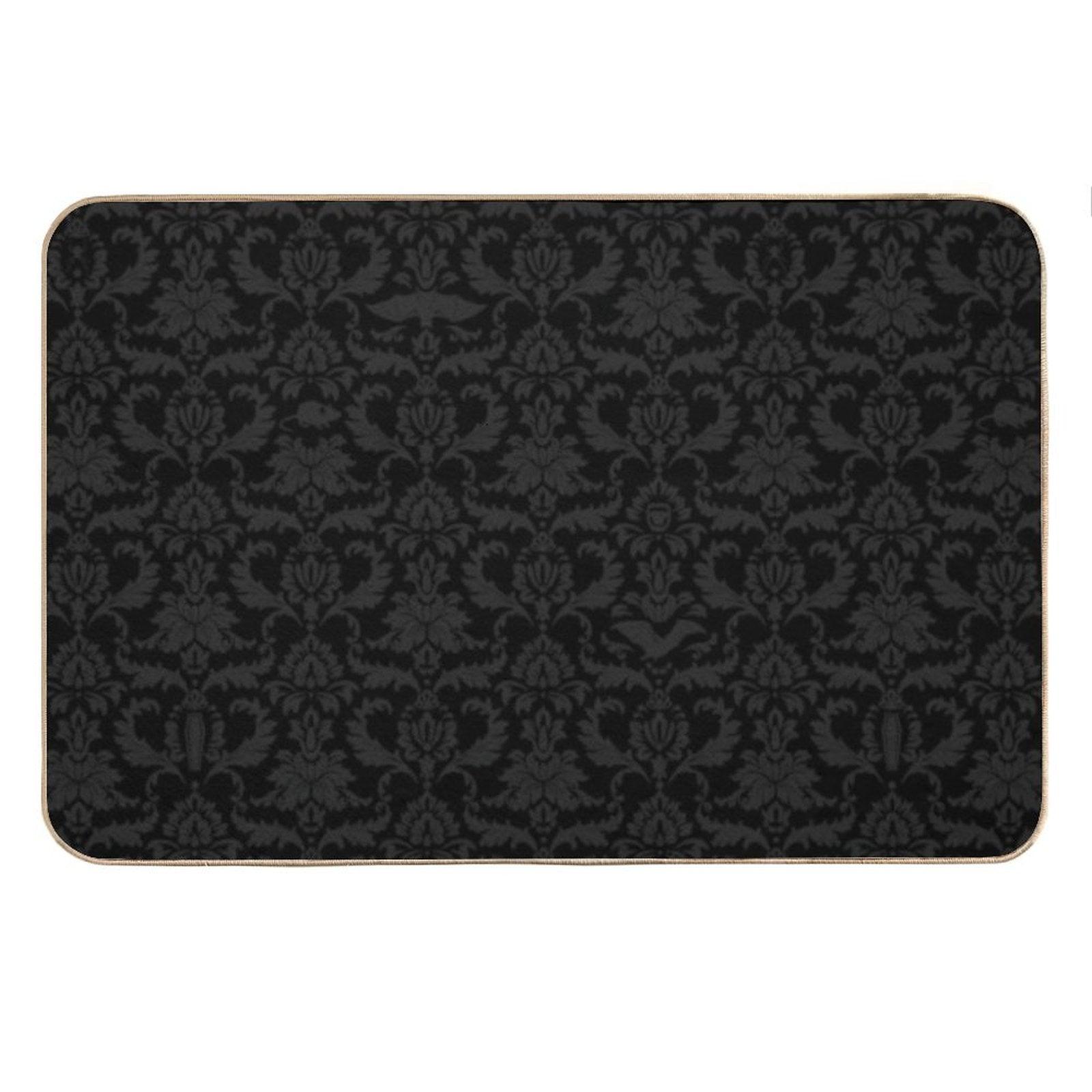 Victorian Gothic Pattern (Black) Bath Mat