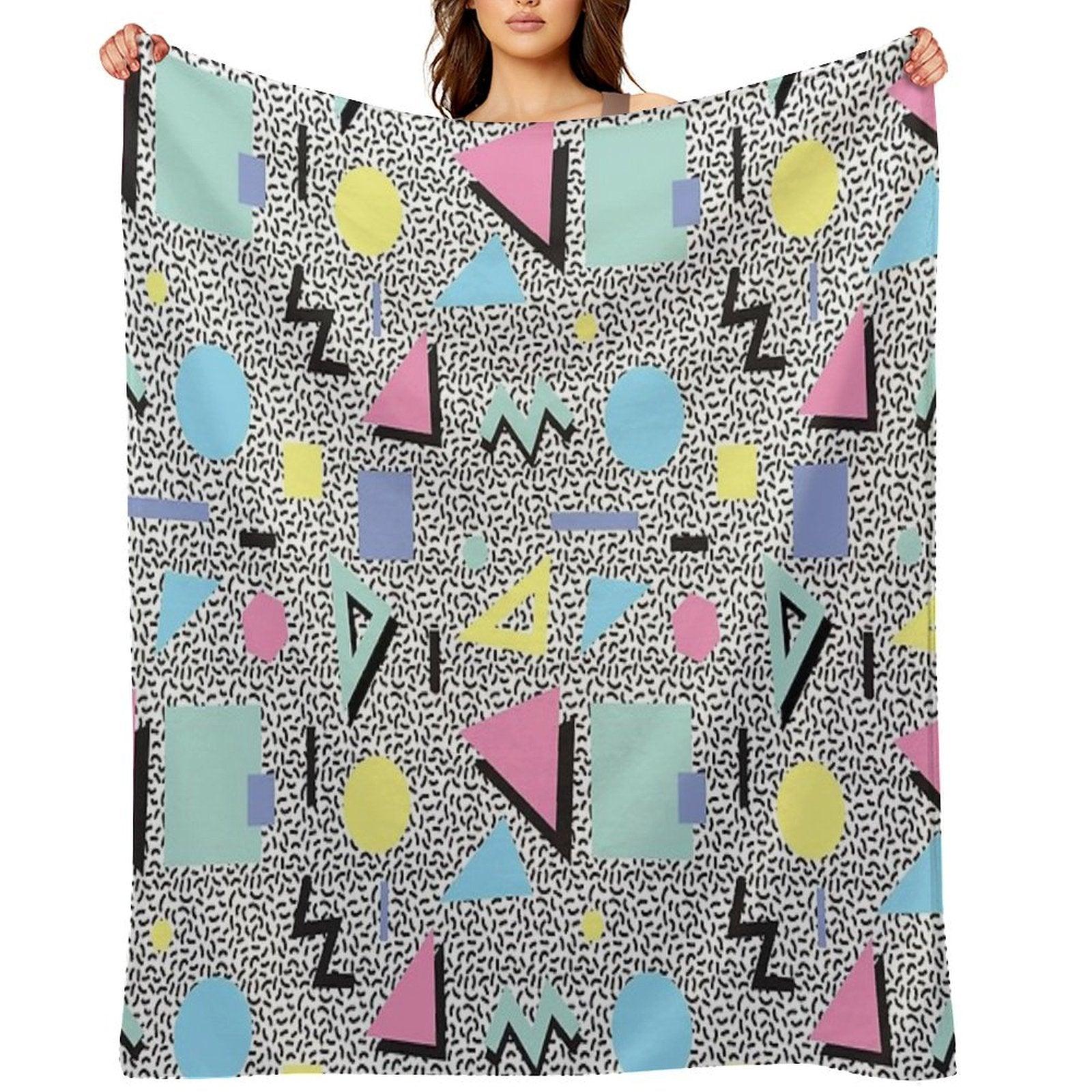 Eighties Memphis Pattern Design Throw Blanket