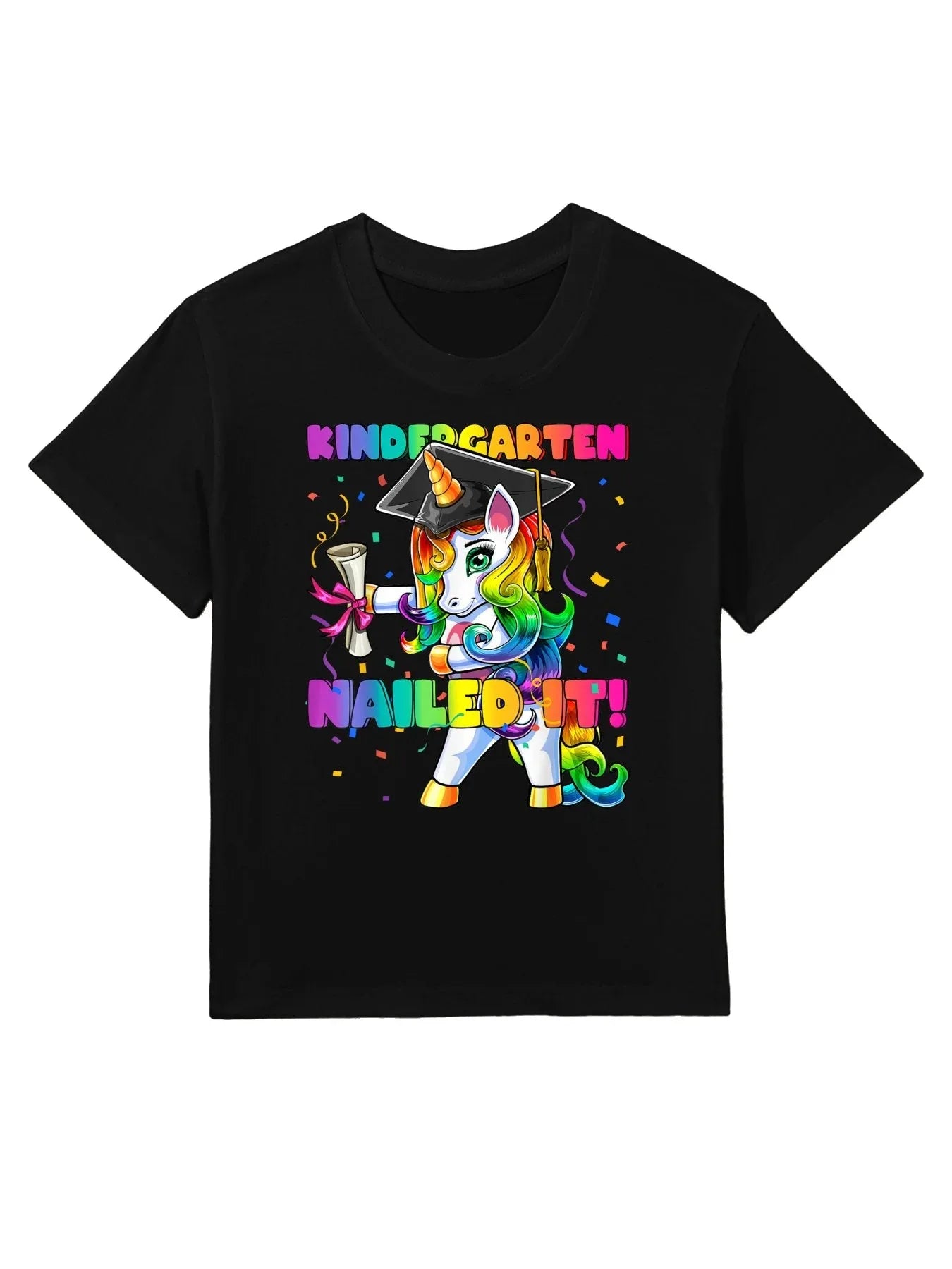 Flossing Unicorn Kindergarten Graduation Cap Gift for Girls Kids T-Shirt