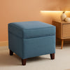 Seventeen Inch Electric Blue Storage Ottoman Hinged Lid