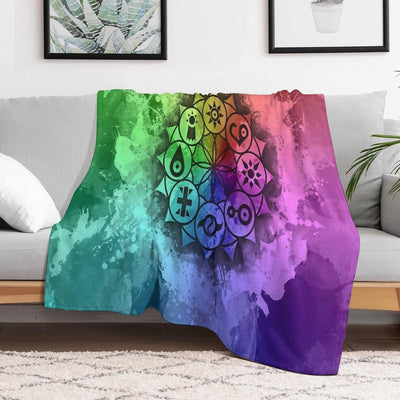 Digimon Mandala Paint Throw Blanket