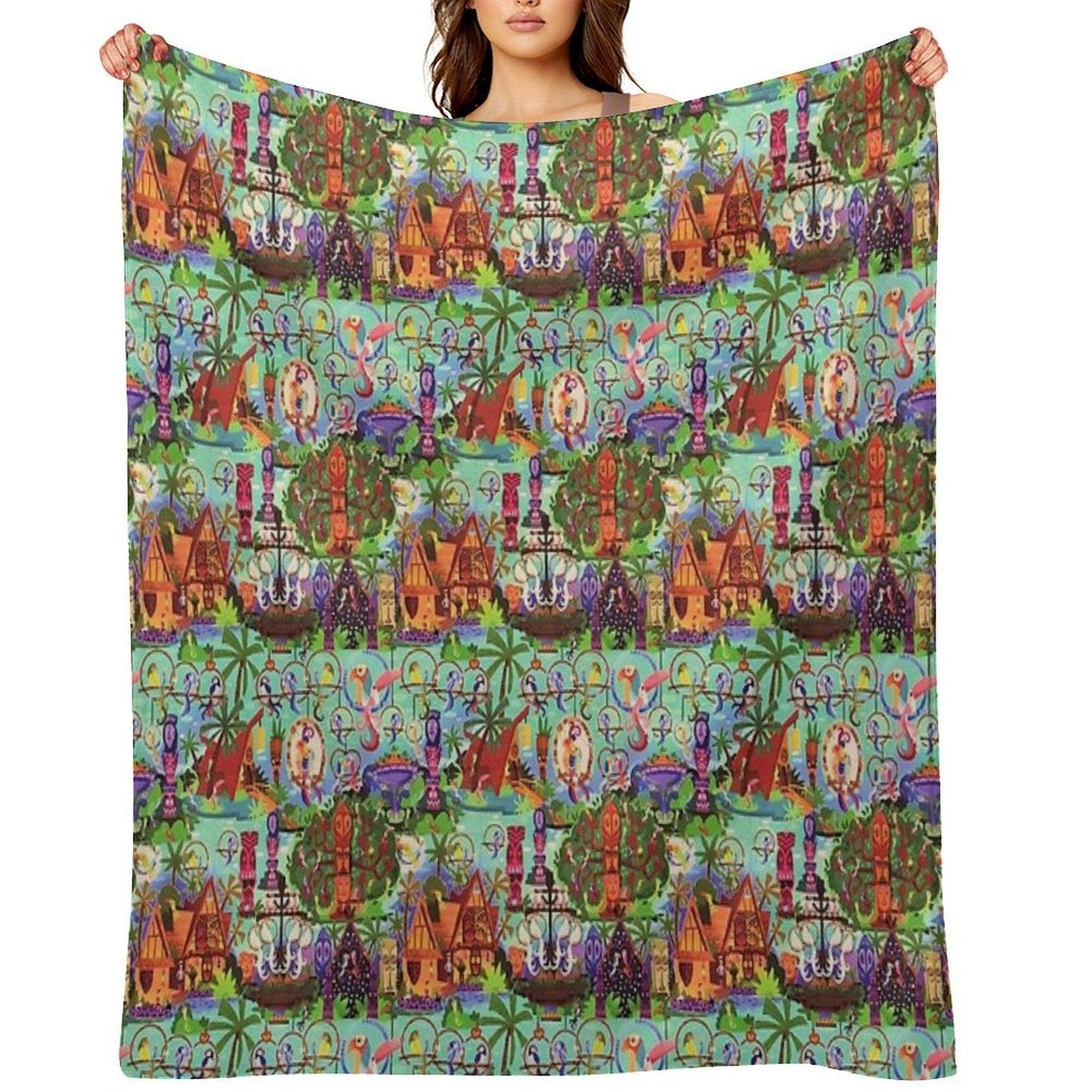 The ORIGINAL Enchanted Tiki Room Collage Throw Blanket