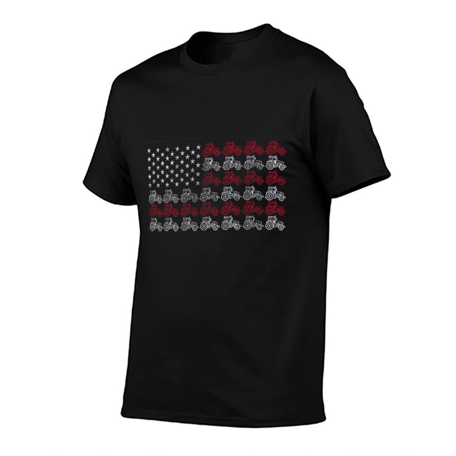 Proud Patriotic Freedom Designs Tractor American Flag Farmer - Unisex-AdultsKids, Black,, Small T-Shirt