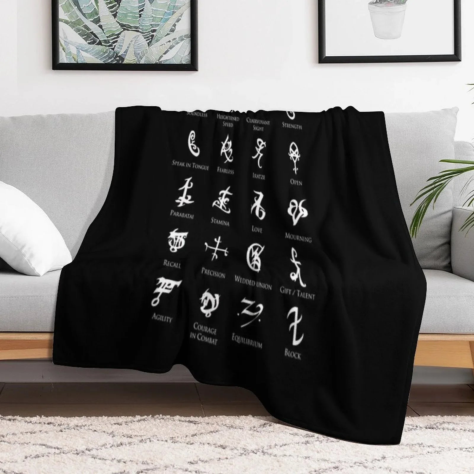 Runes Map Throw Blanket