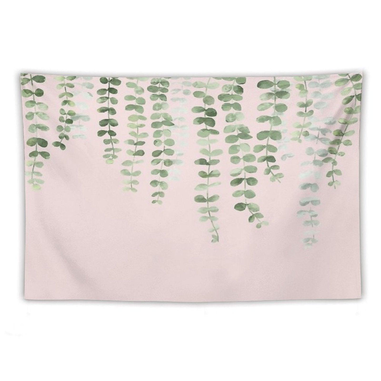 Eucalyptus Watercolor Pink Tapestry