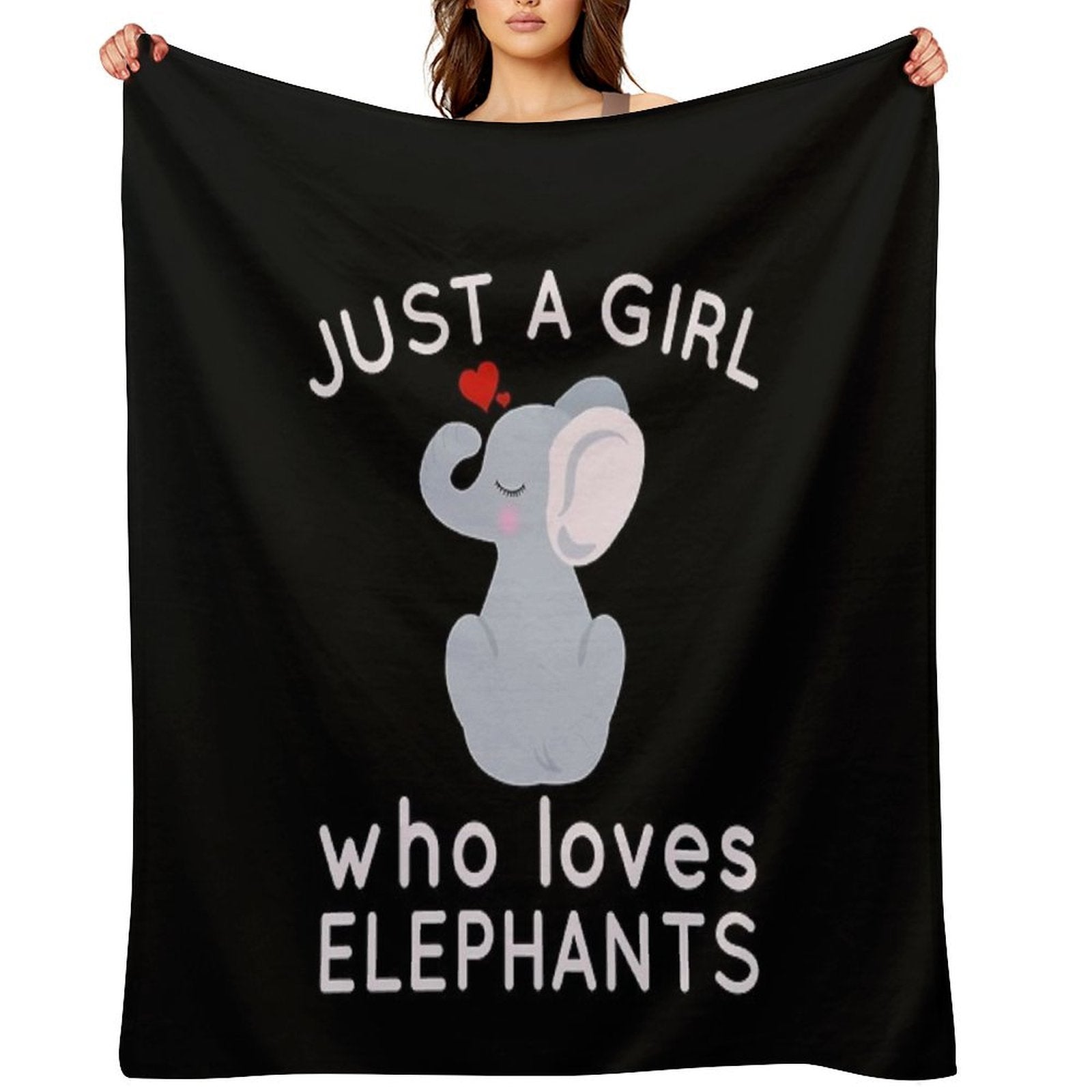 Just A Girl Who Loves Elephants All-season Throw Blanket