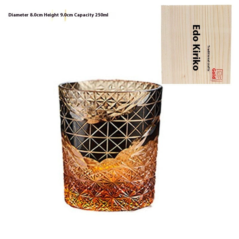 Edo Kiriko Japanese Handmade Cut Glass Cup – Single or Set of 4