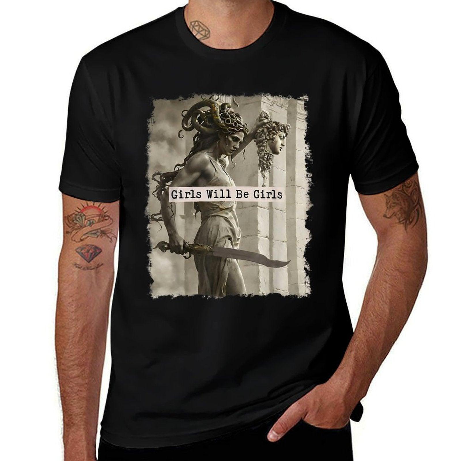 Girl Will Be Girlss Medusa Feminist Women  Versatile T-Shirt