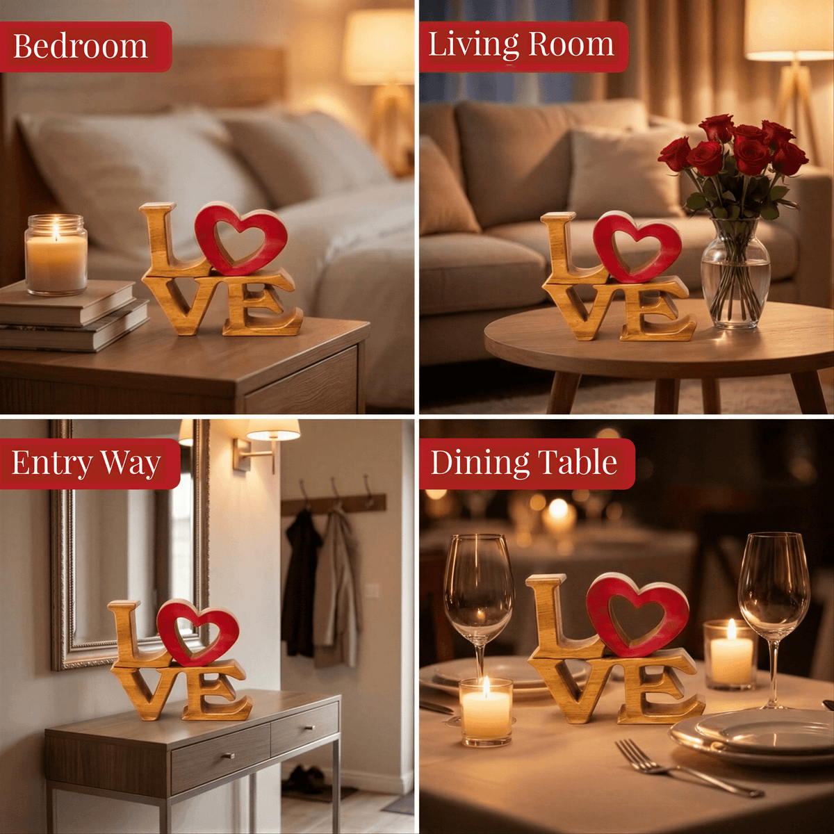 Wooden Love Sign – Elmija, Acacia Wood