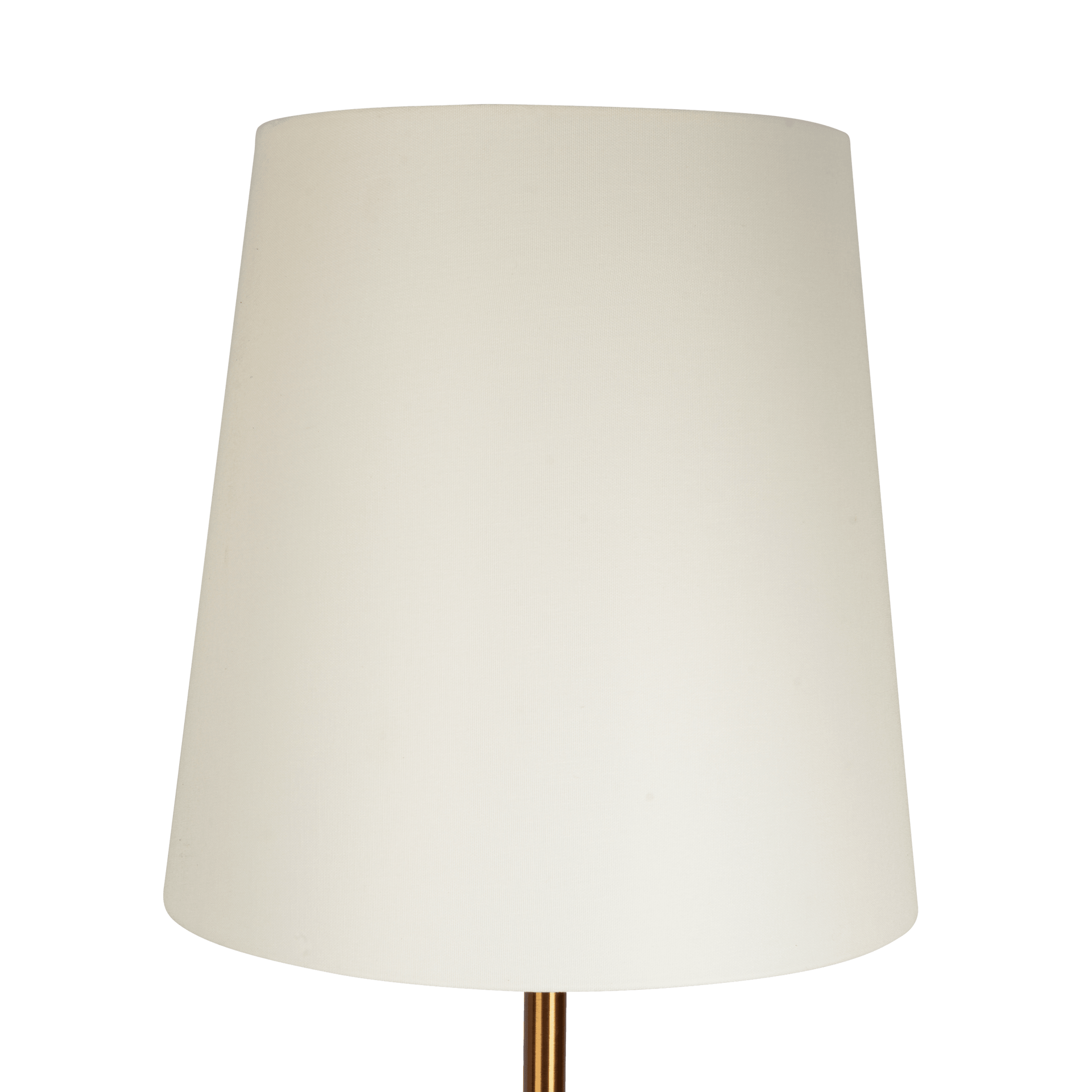 Celestial Modern Floor Lamp with Brass Accent Table and Large White Shade