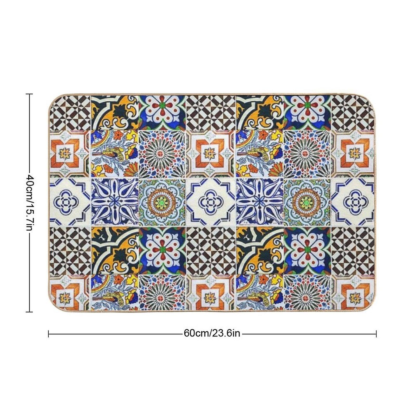 Colorful Portuguese Tile Bath Mat