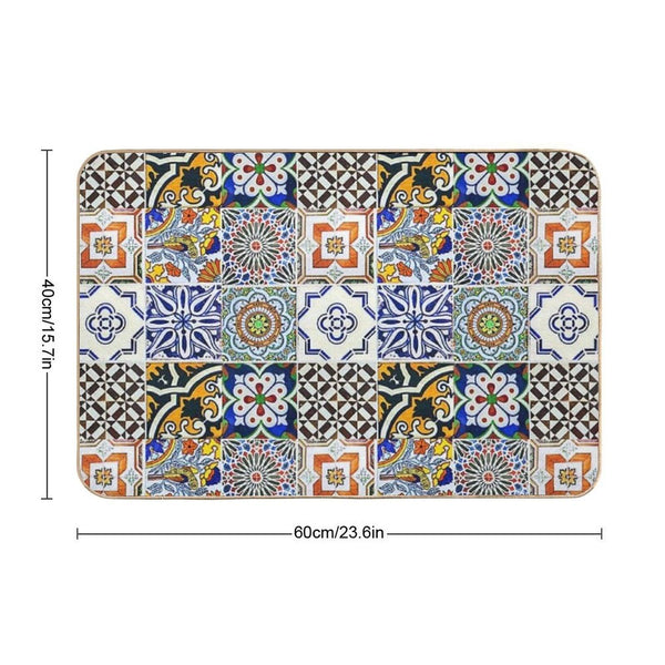Colorful Portuguese Tile Bath Mat