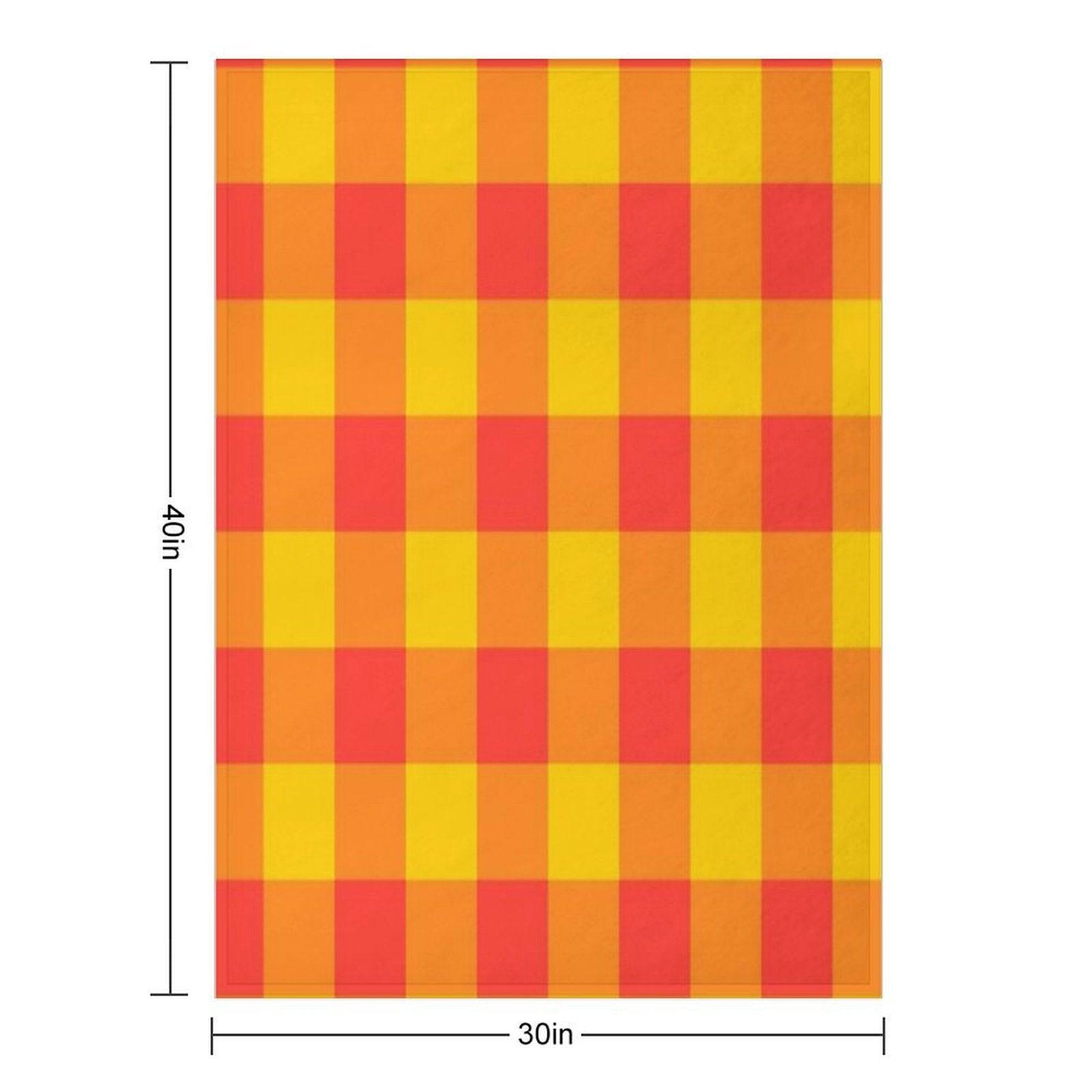Red And Yellow Checkered Pattern Throw Blanket