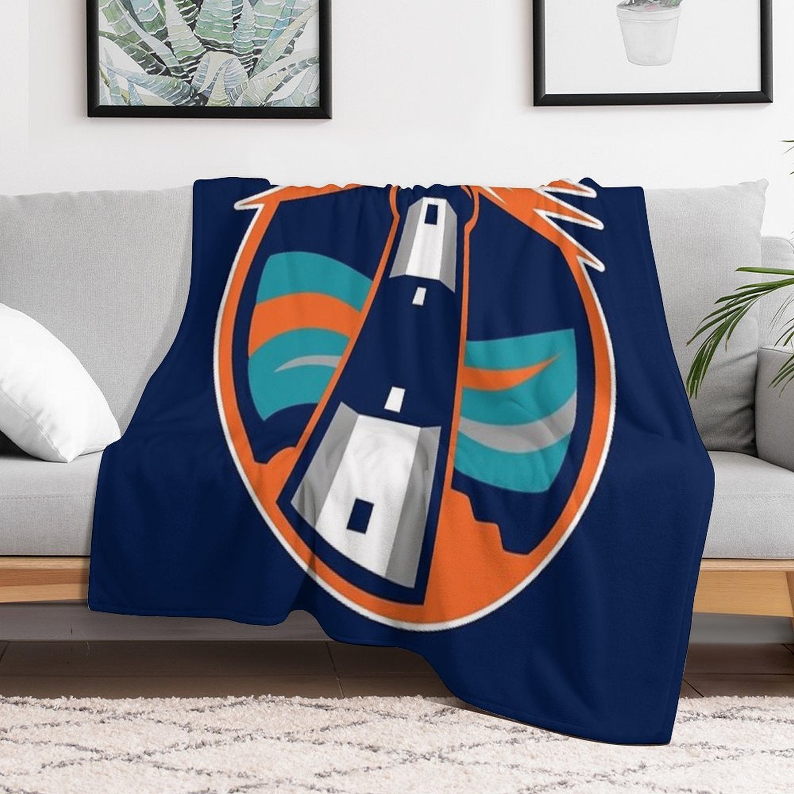 Islanders Lighthouse Reverse Retro Hockey Multi-functional Throw Blanket