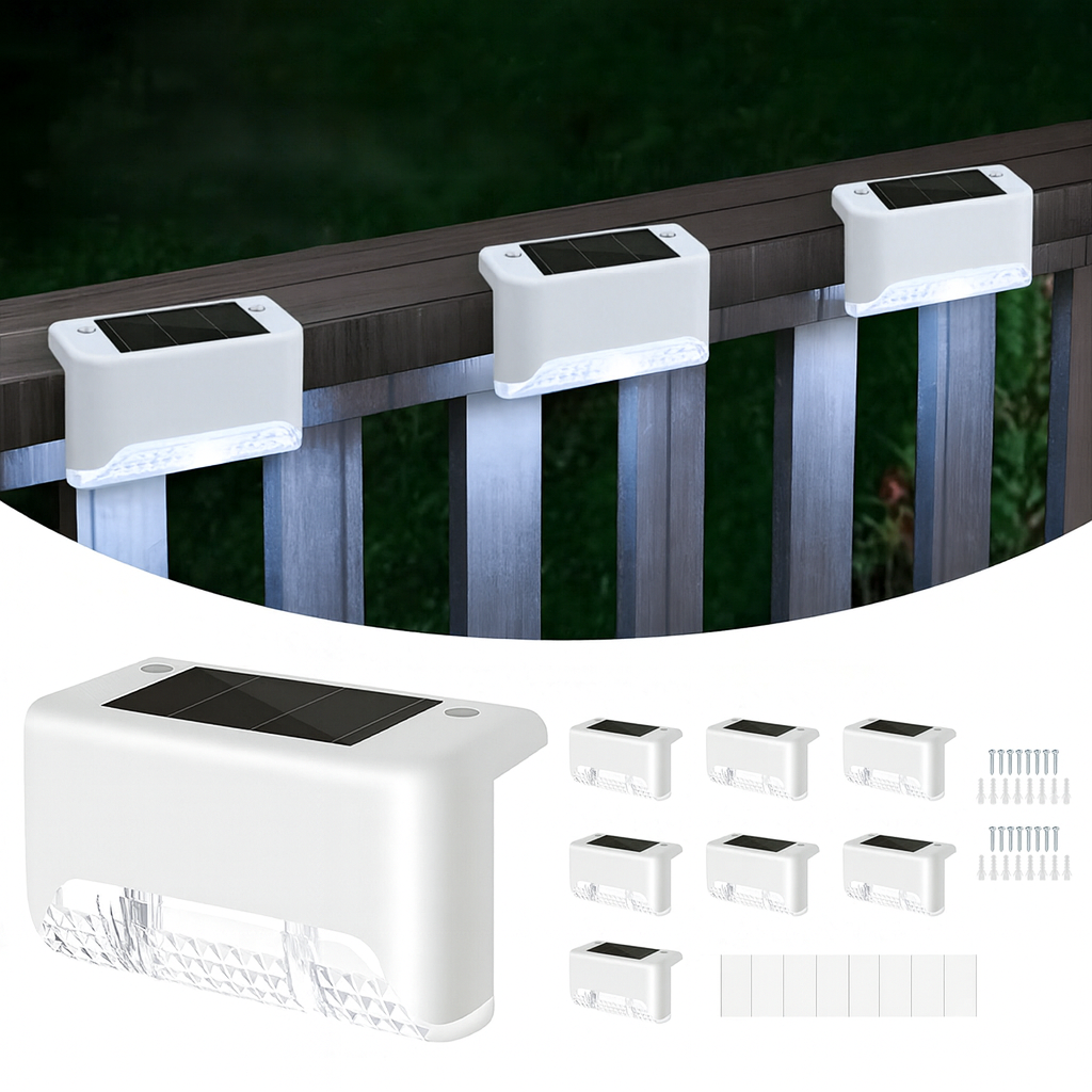 8-Pack Solar LED Deck & Step Lights