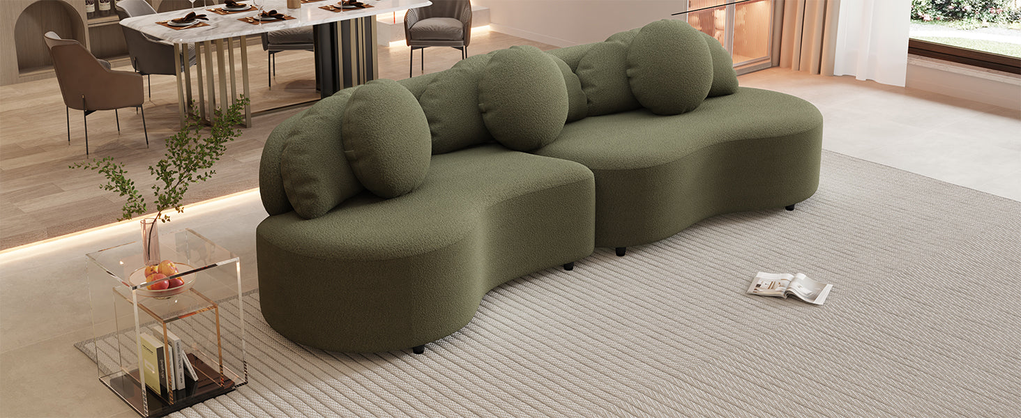 103.5'  Modern Living Room Sofa Lamb Velvet Upholstered Couch Furniture for Home or Office(Old SKU:SG000860AAF),Green