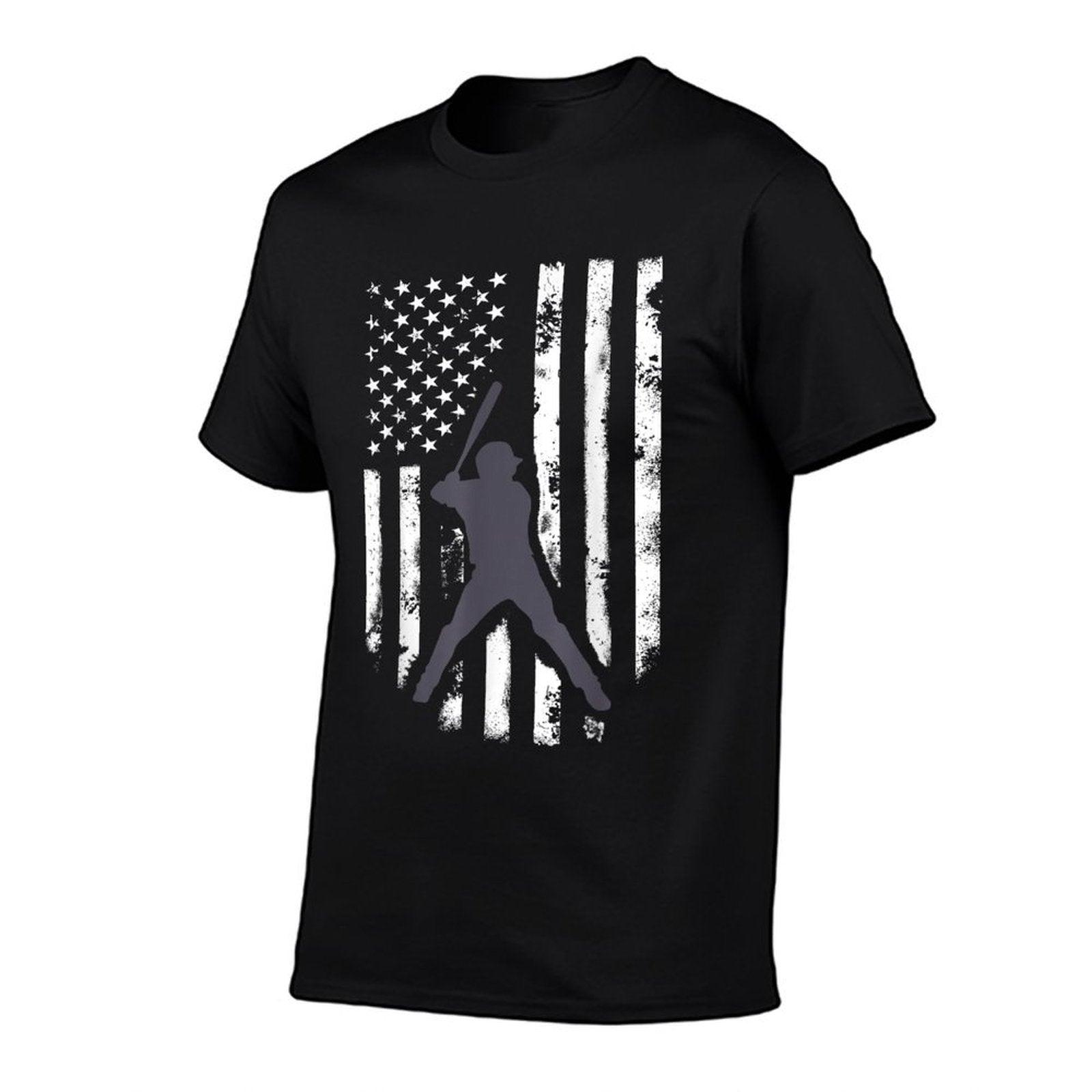 American Flag Baseball Shirt Cool Distressed Jersey Gift T-Shirt