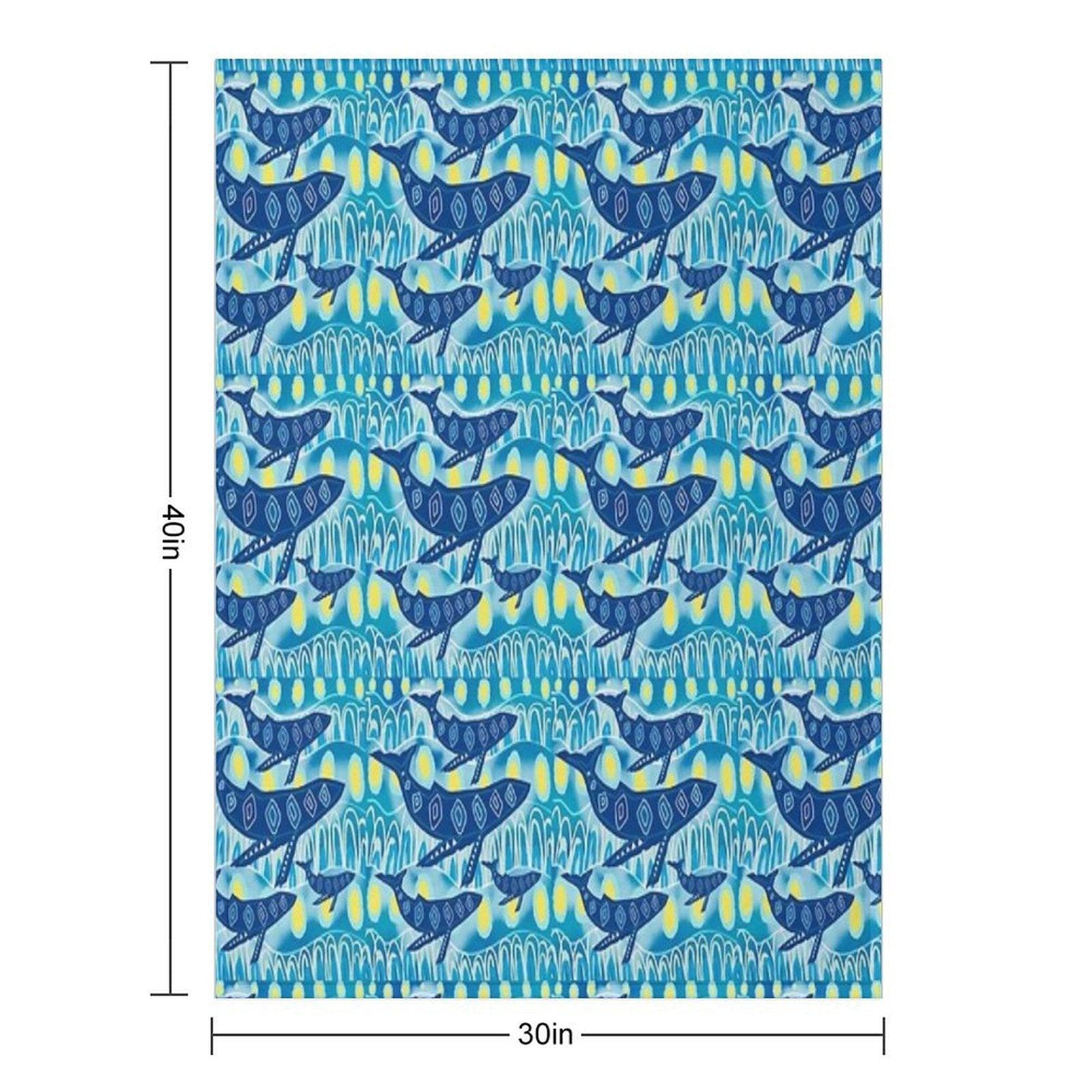 ' Gawura 'Whale Dreaming Throw Blanket