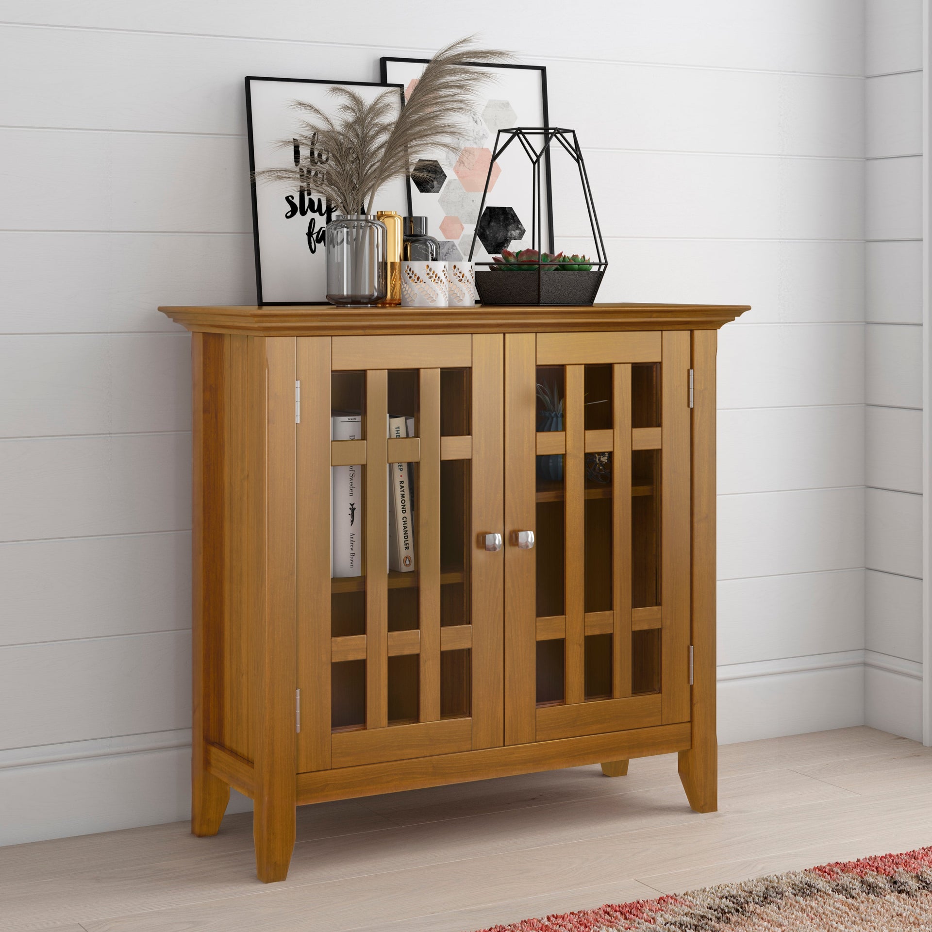 Bedford 32 Inch Wide Solid Wood Low Storage Media Cabinet