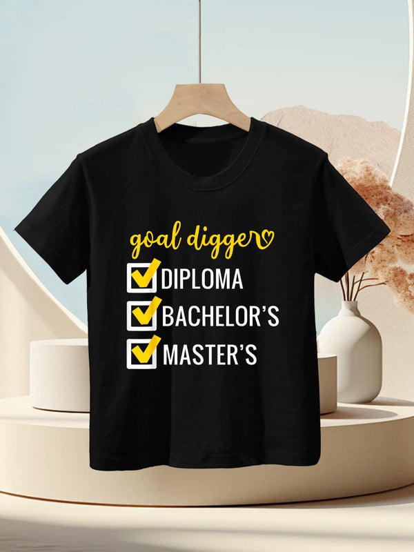 Goal Digger Inspirational Quotes Master's Degree Graduation Kids T-Shirt