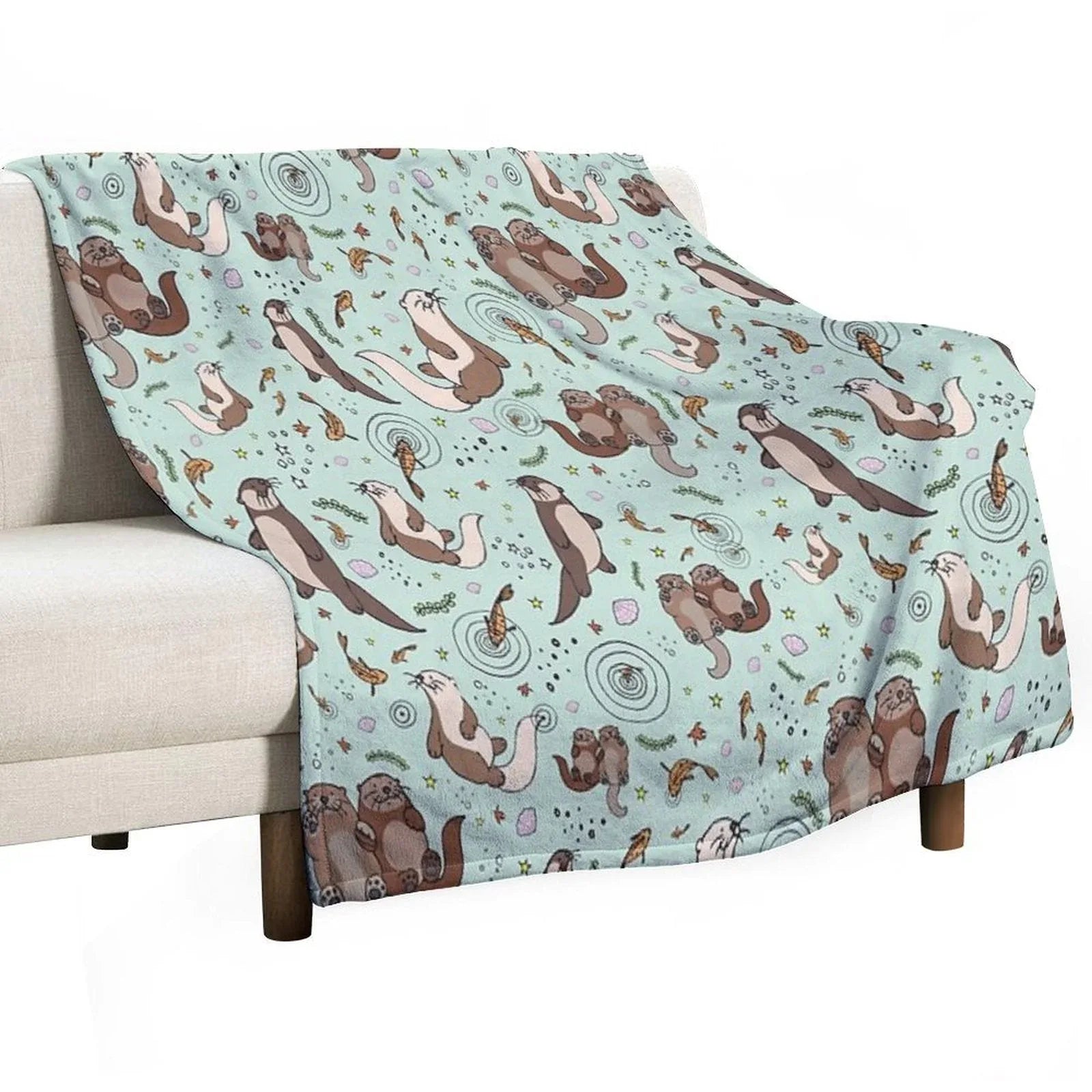 Sea Otters Throw Blanket