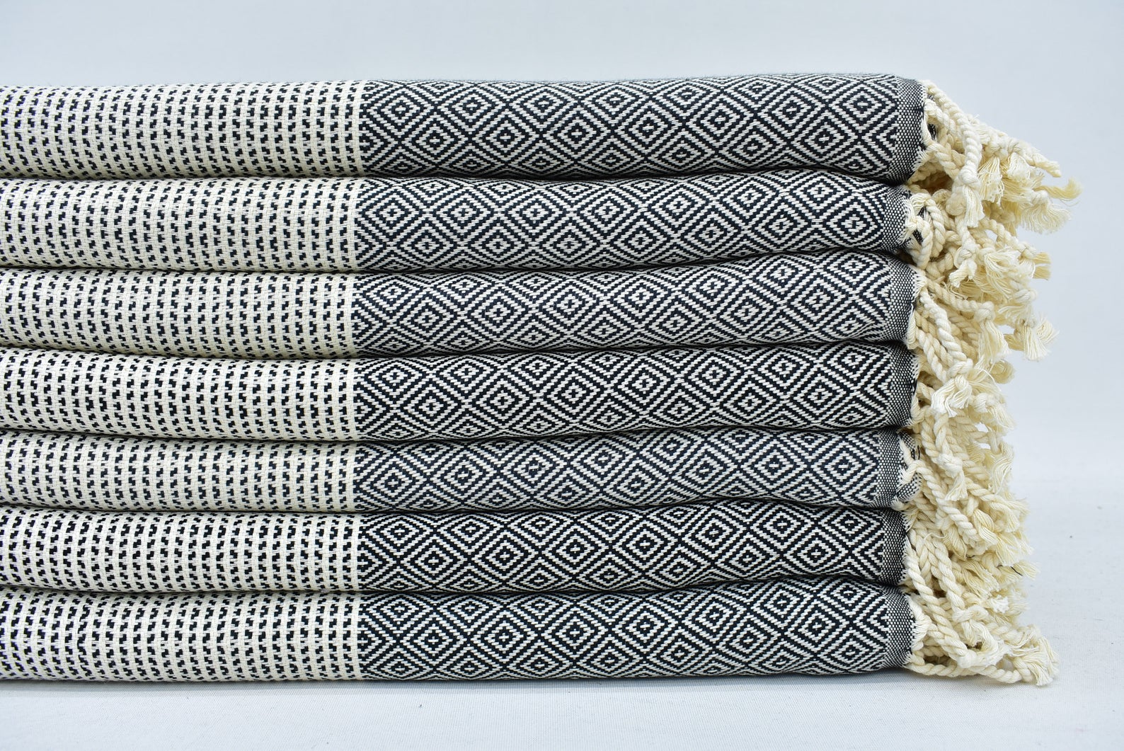 Dotty Diamond Black Turkish Towel